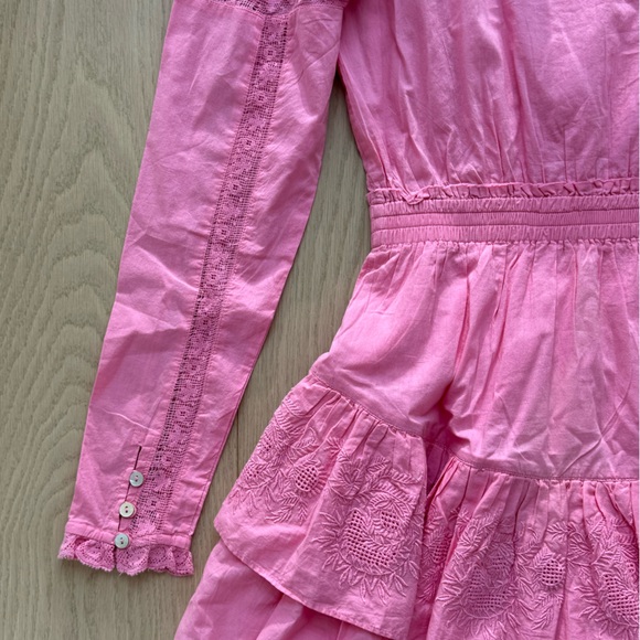 Loveshackfancy Pink Mini Dress. Size P. NEW - Picture 14 of 15